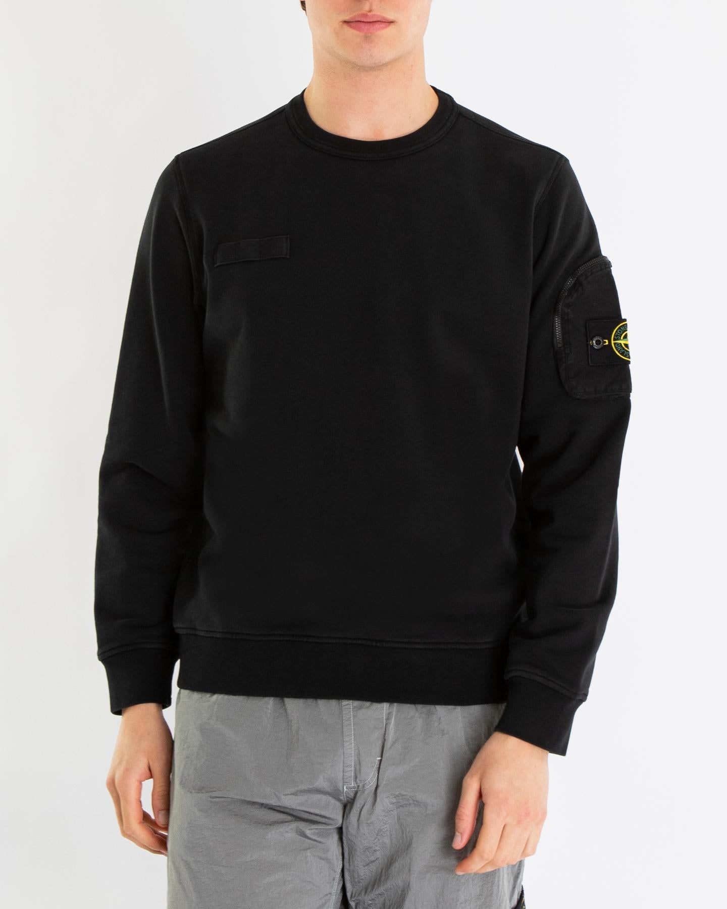 Stone Island Heren Zip pocket Sweater Zwart - Eleganza.nl