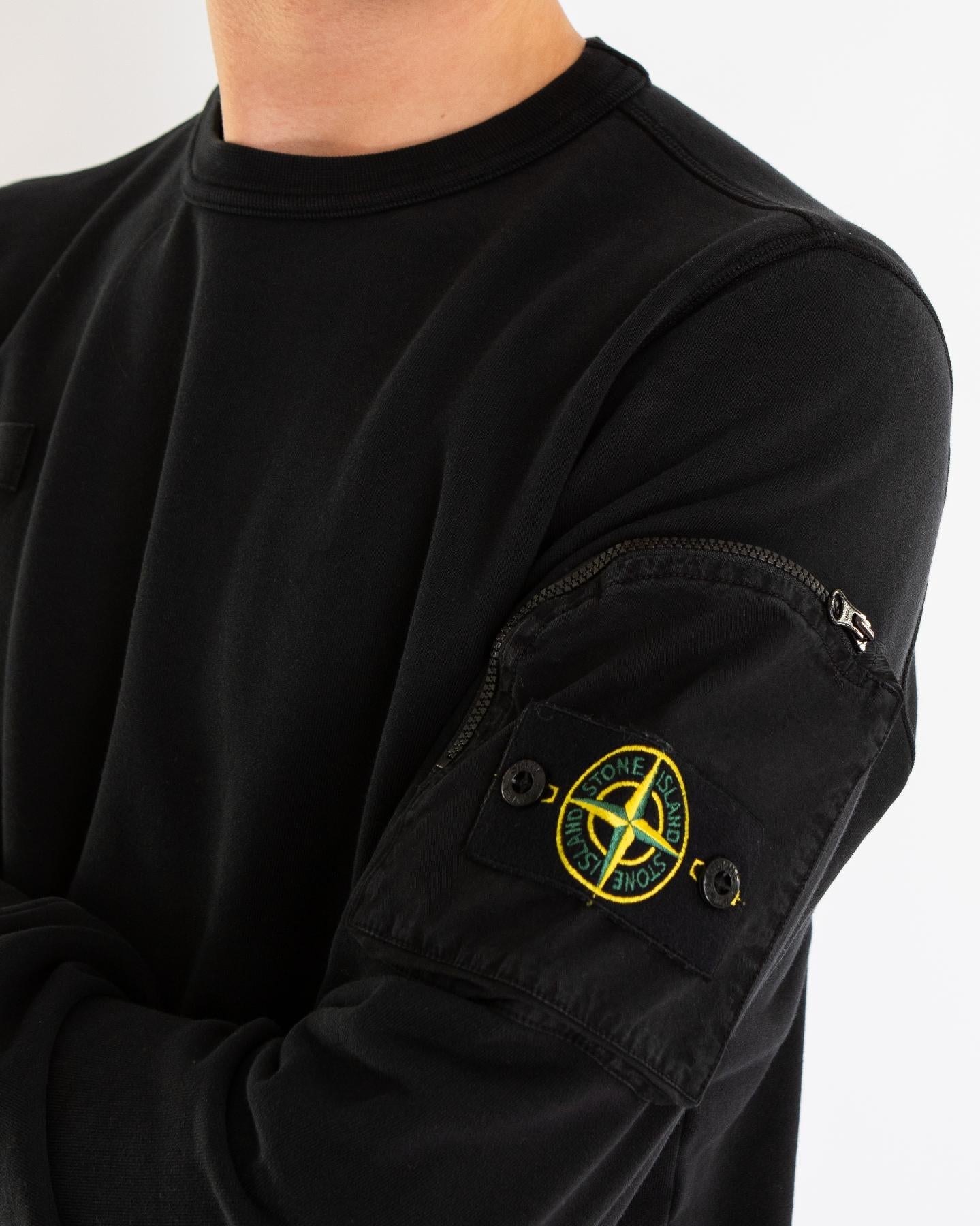 Stone Island Heren Zip pocket Sweater Zwart - Eleganza.nl