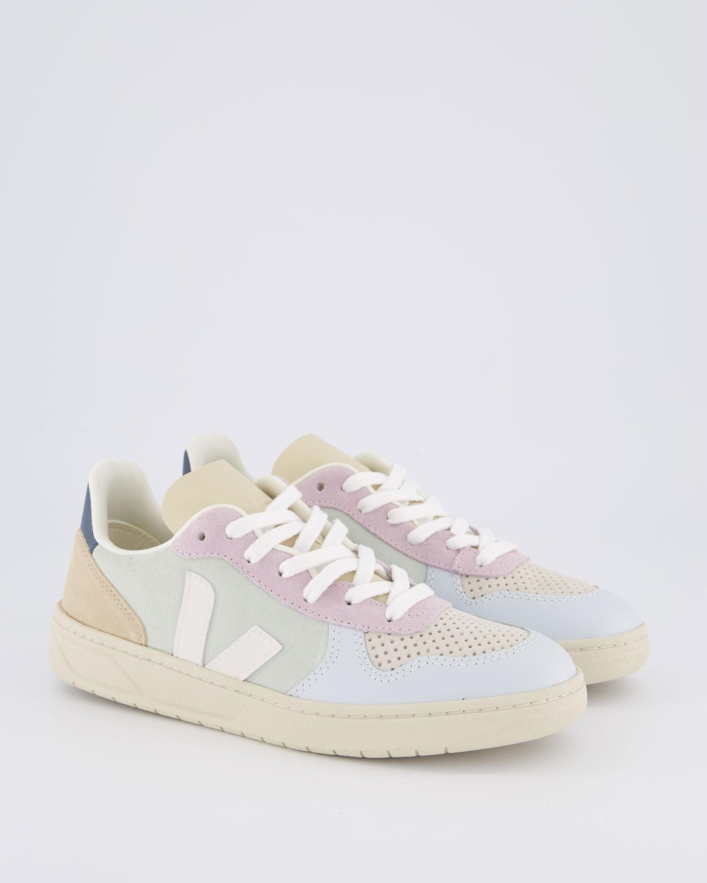 Dames V-10 Suede Sneaker PastelBlauw