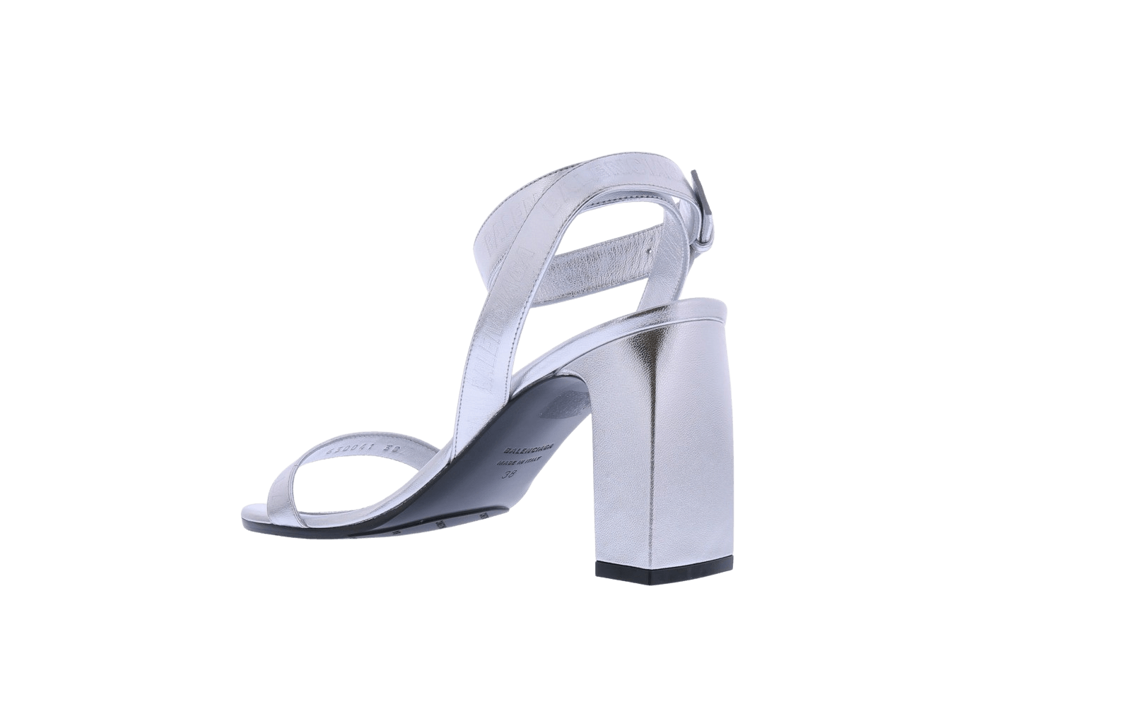 Dames Round Sandal Logo Metallic