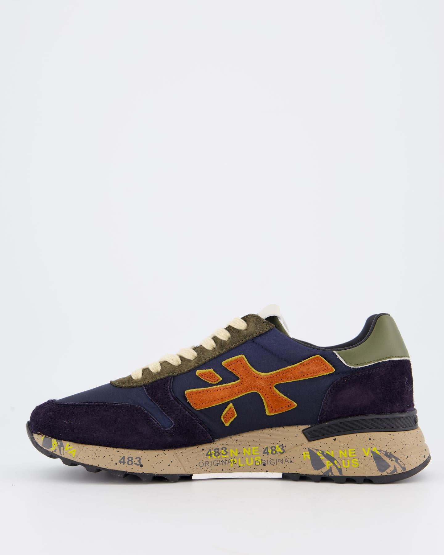 Heren Mick Sneaker Blauw/Oranje