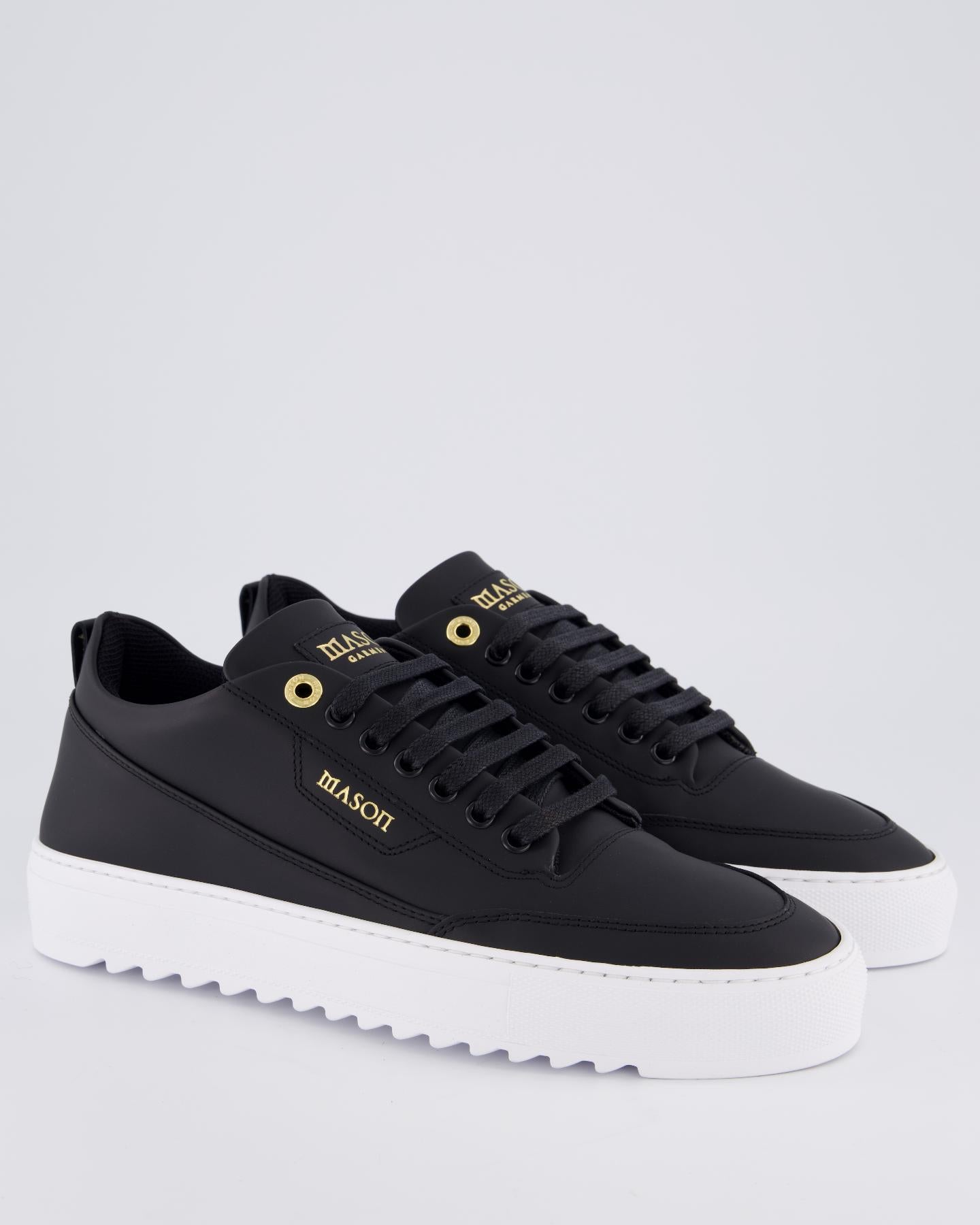 Heren Torino Leer Sneaker Zwart