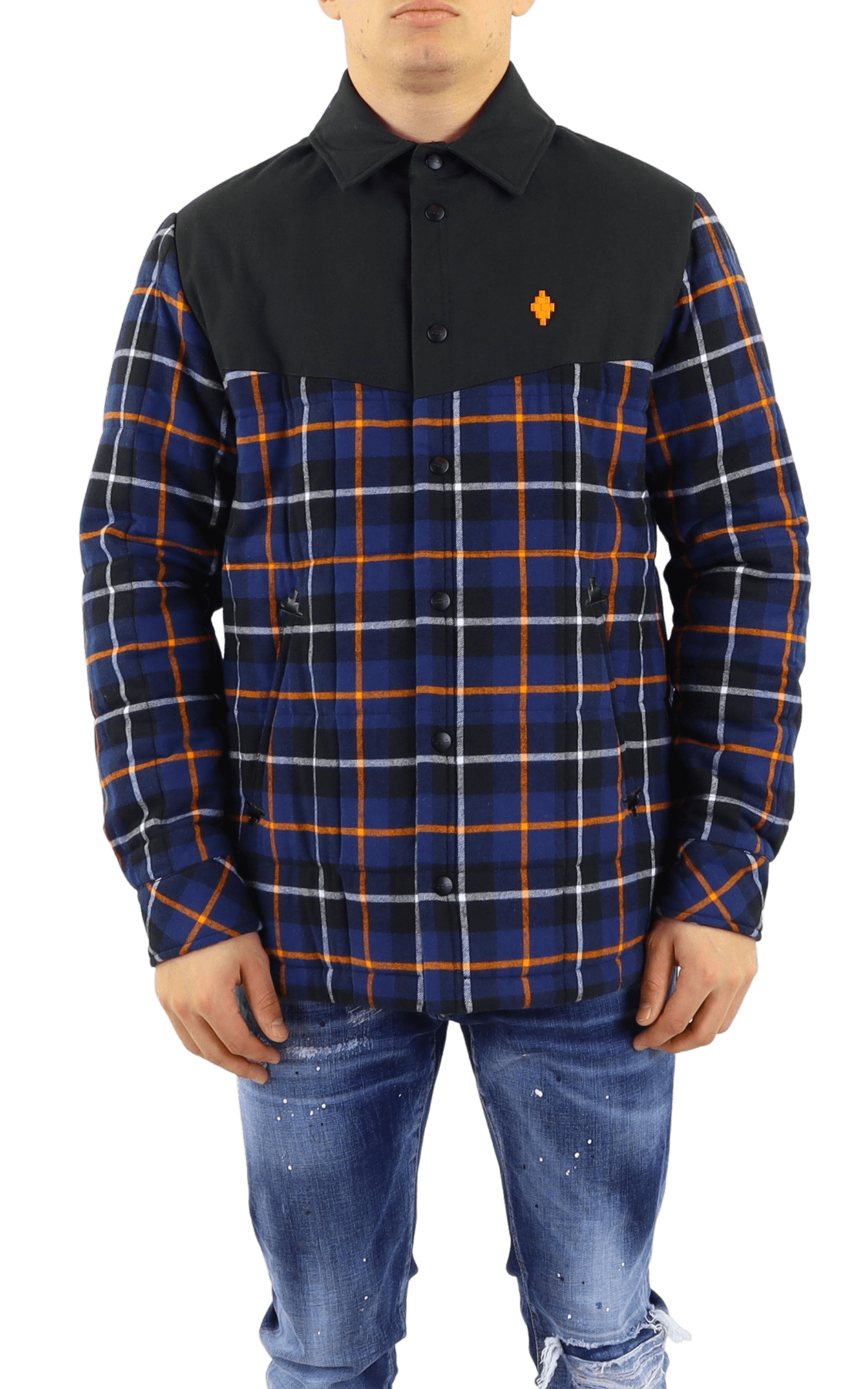 Heren Cross Check Padded Overshirt